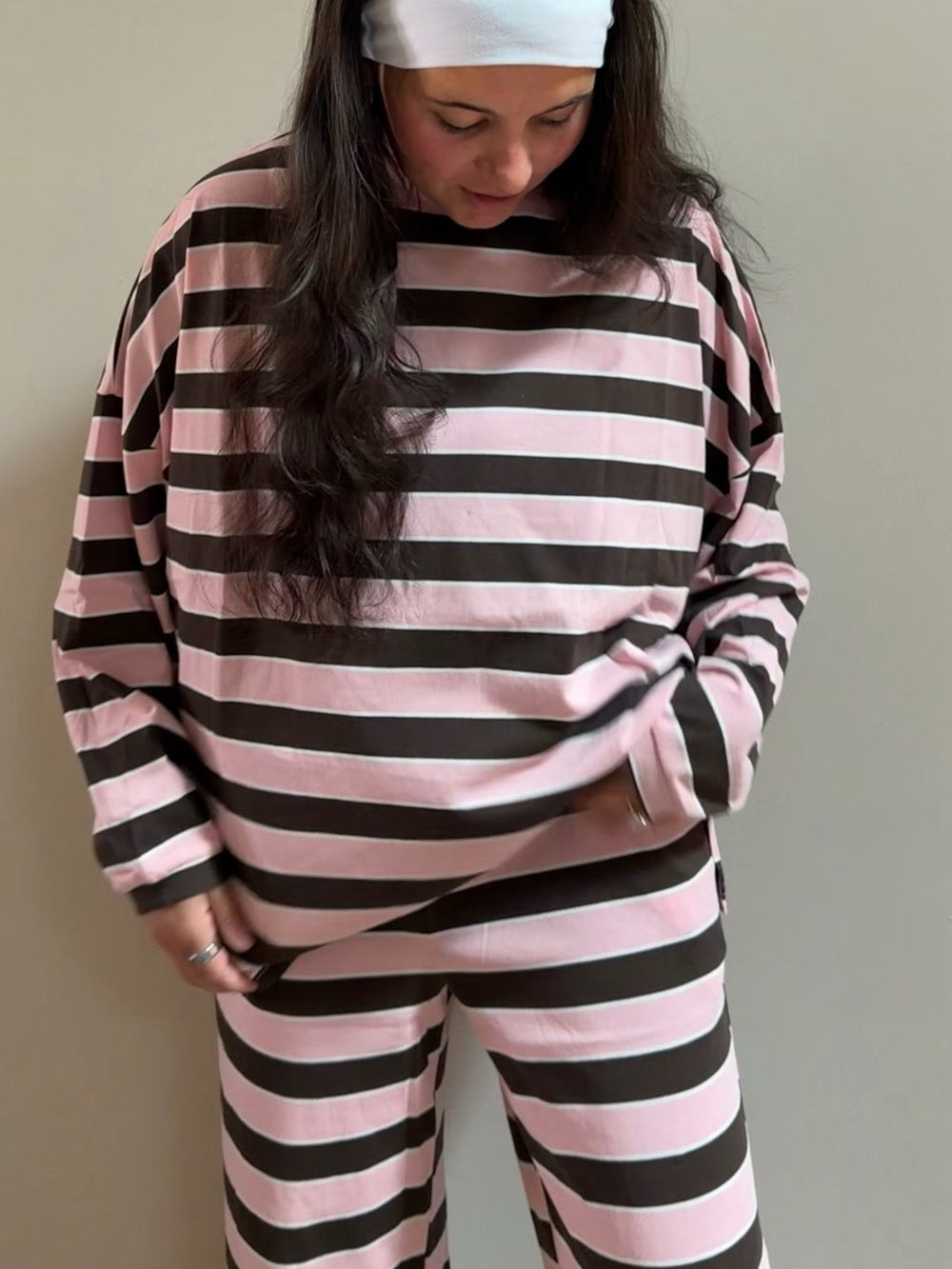 Stripped Mock Neck Long sleeve Top - Picture 7 of 7